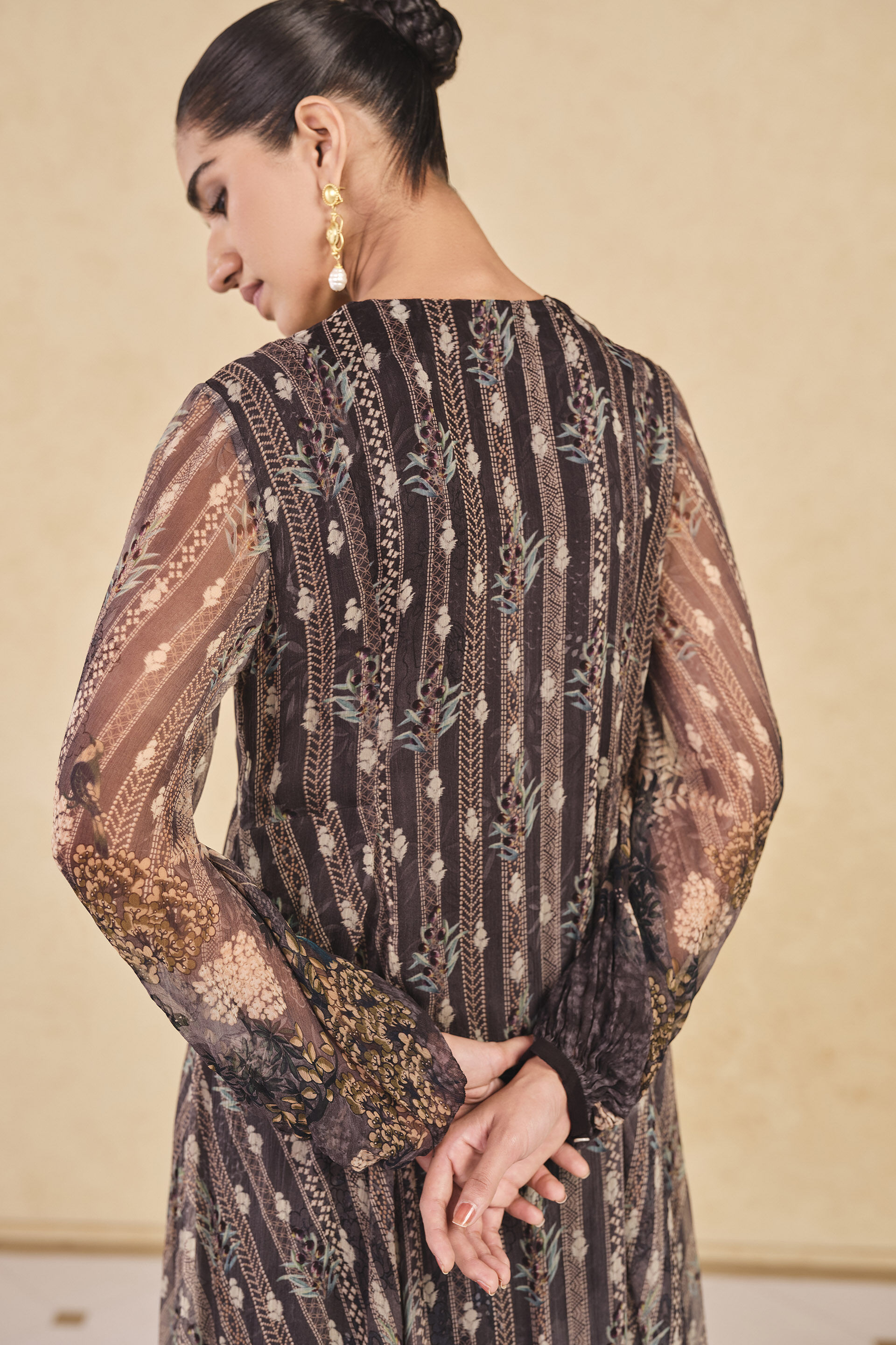 Jumaana Printed Kaftan - Black, Black, image 6